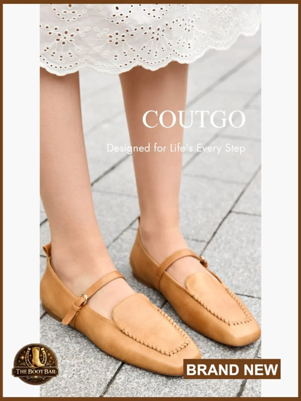 Women's Square Toe Mary Jane Ballet Flats with Buckle Strap